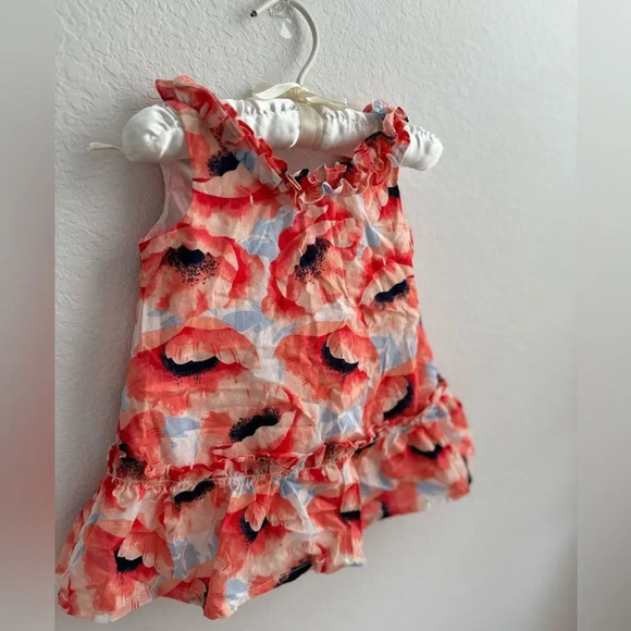 Janie and Jack poppy print ruffle dress 6-12m - Picture 3 of 5